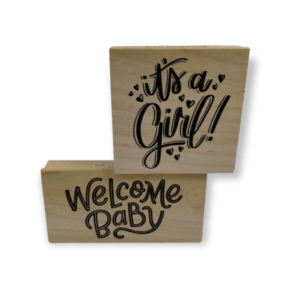 American Crafts Other - American Crafts Welcome Baby and  It's a Girl! Rubber Stamps 2 Piece Set (New)